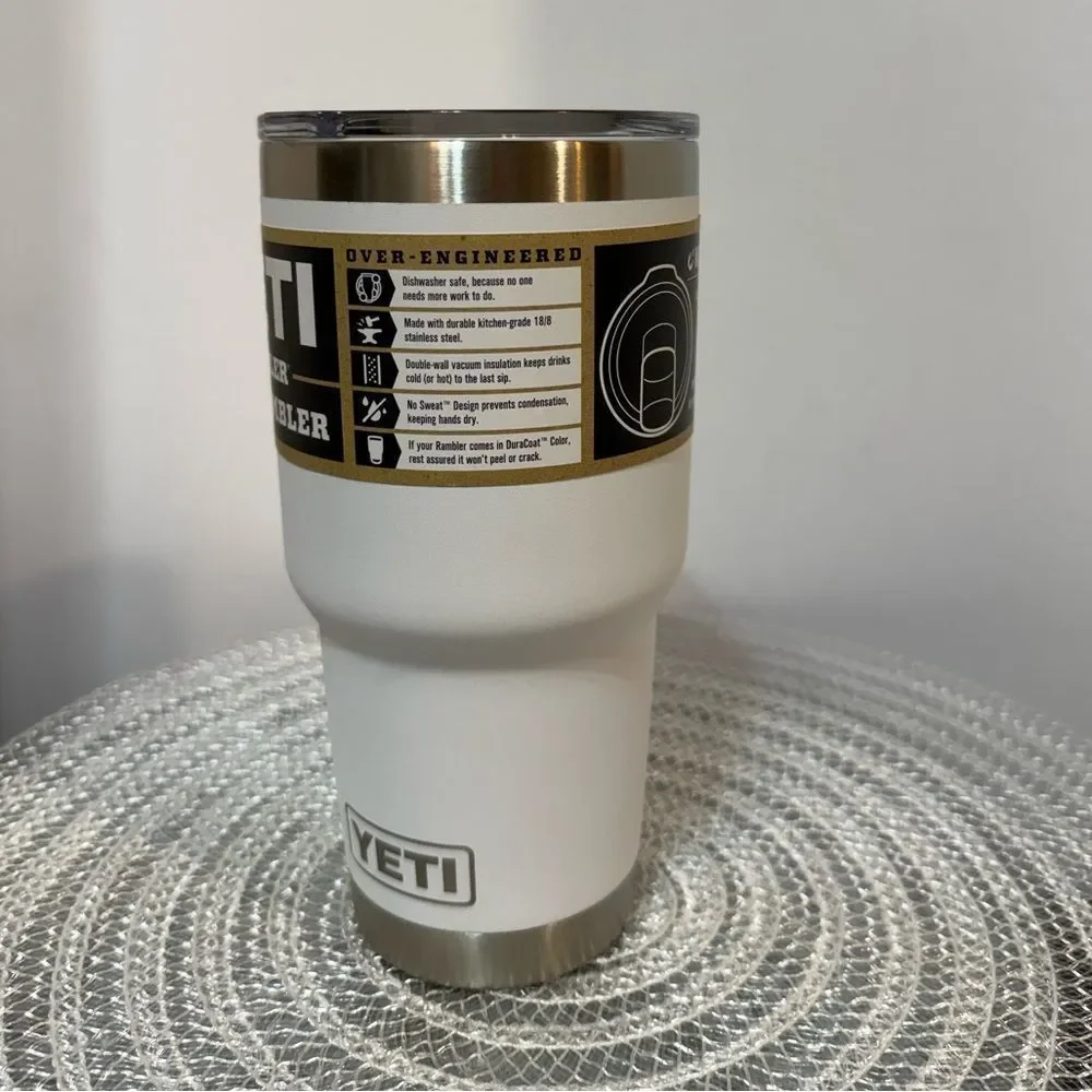 Yeti Rambler 30 oz Tumbler White NWT